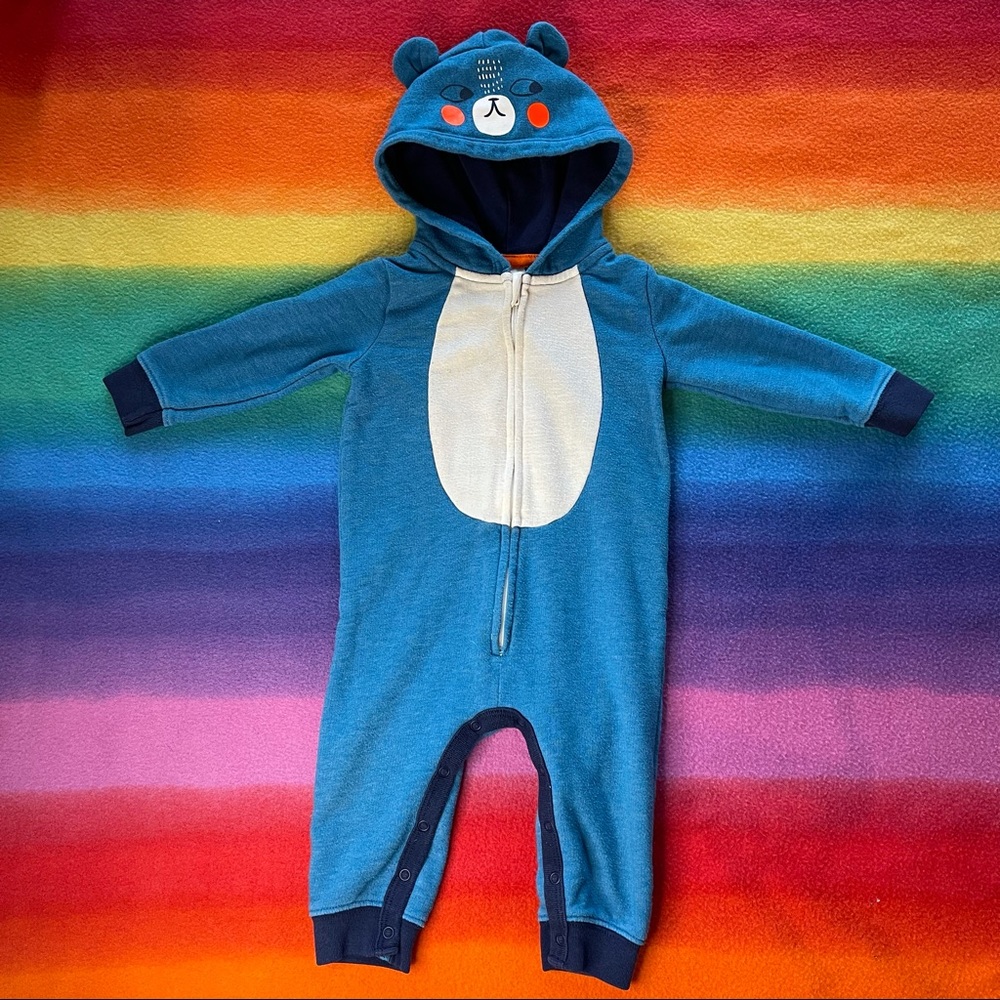 Super cute blue bear suit